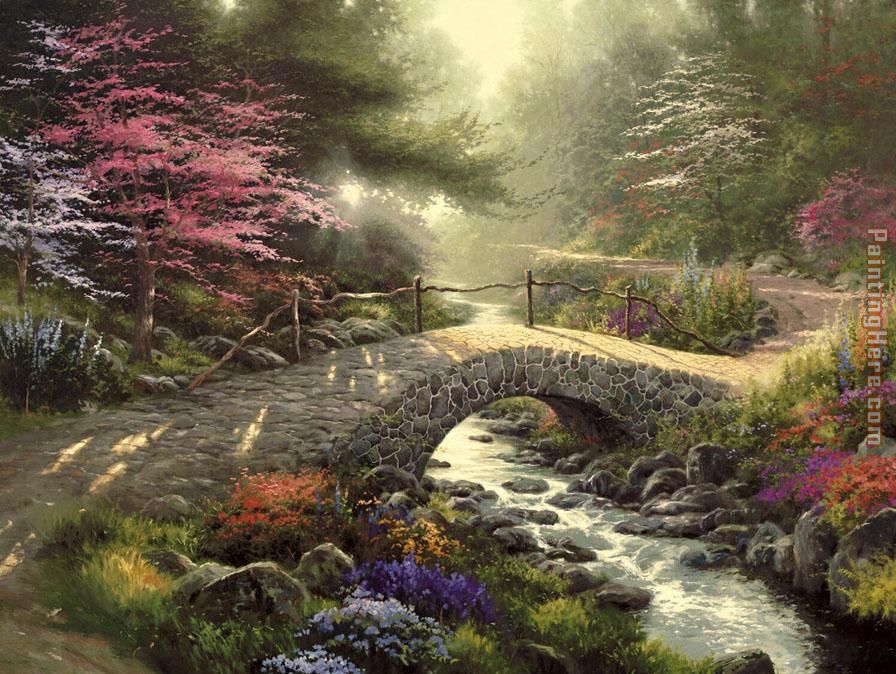 Bridge of Faith painting - Thomas Kinkade Bridge of Faith art painting